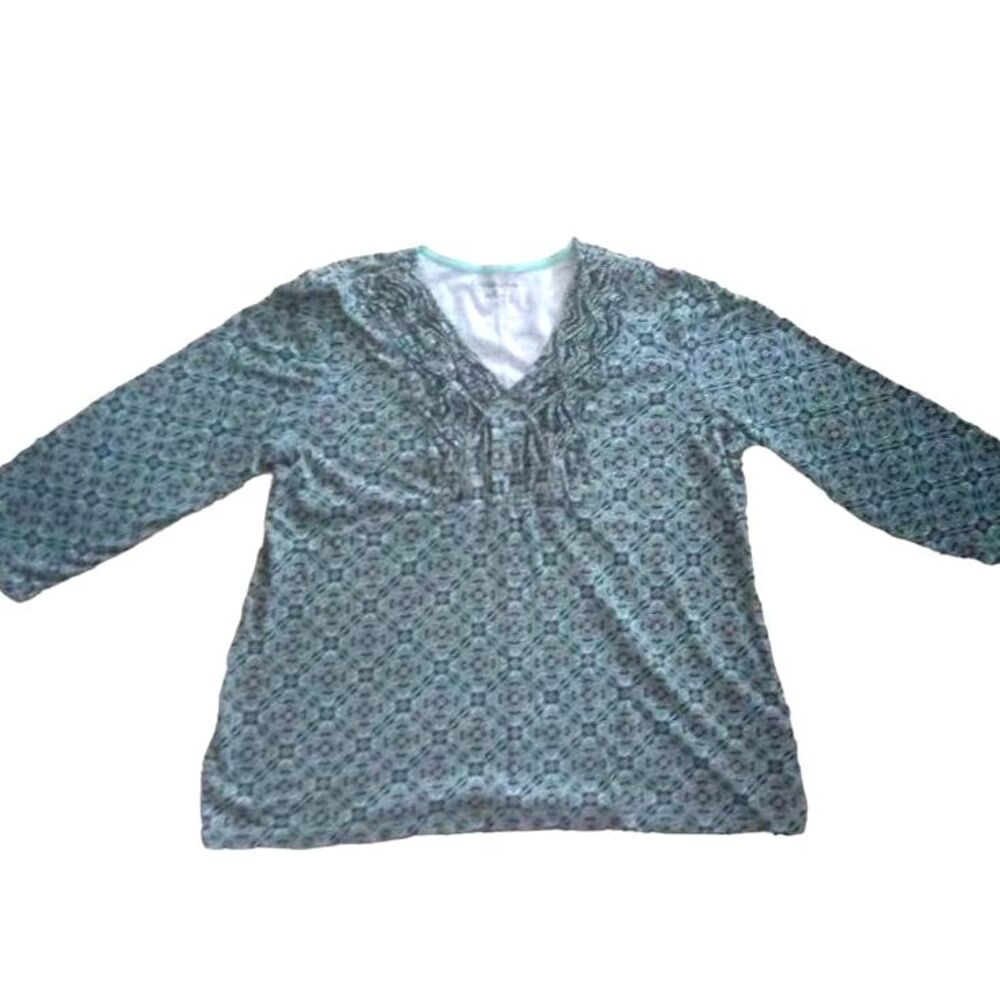 CROFT & BARROW women's medium geometric print shirt blouse